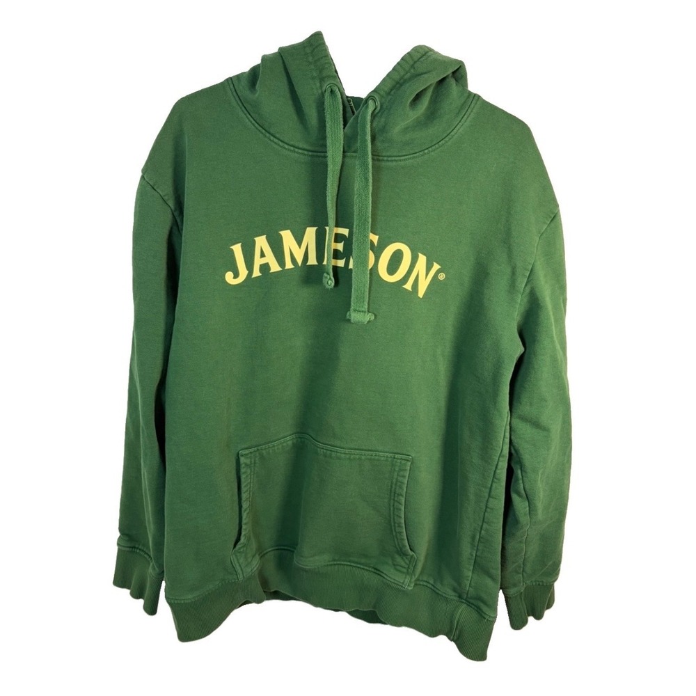 Jameson Irish Whiskey Hoodie Sweatshirt Men L/XL Green Cotton St. Patrick's Day